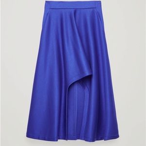 COS Cut-out long jersey skirt in royal blue size L